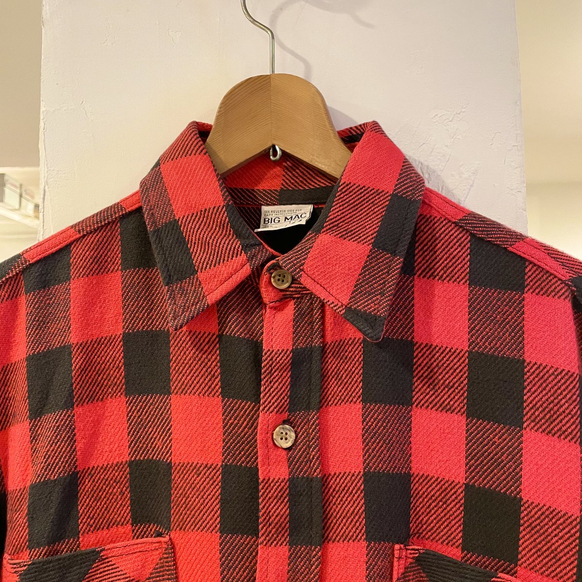 70s BIG MAC ネルシャツ USA製 L 赤×黒 バッファローチェック fit=scale-down,w=1200
