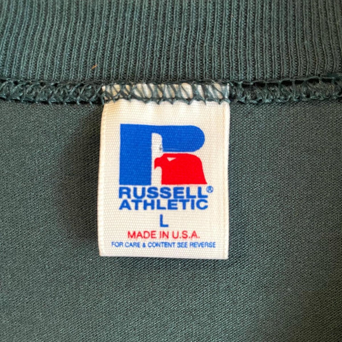 90s〜 RUSSELL ATHLETIC ロングスリーブTシャツ DEAD STOCK モス