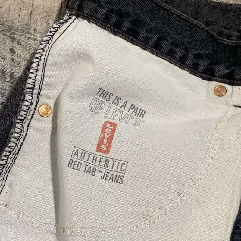 【希少】ホワイトタブ Levi's 550 ブラック デニム ショーツ USA製 リーバイス550 ブラックデニム ハーフパンツ 90s USA製 | DUFF