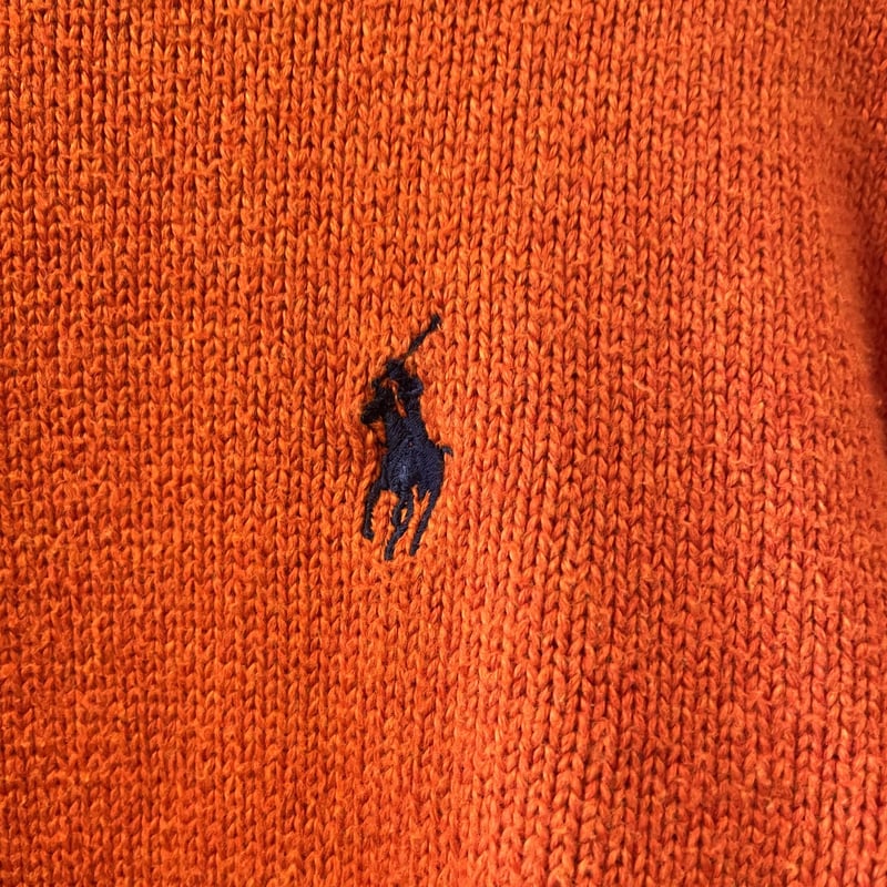 【タグ付き✨】ポロラルフローレン オレンジ L ニットセータ ハーフジップ POLO RALPH LAUREN（ポロ ラルフ ローレン）の「コットン ハーフ