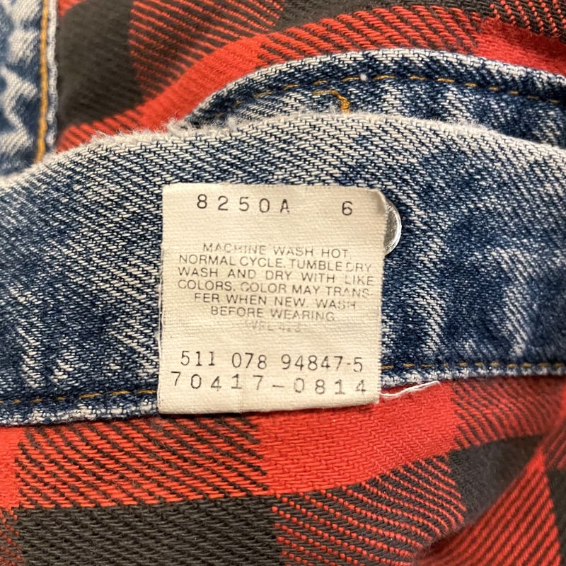 【Levi’s】80s USA製 70417-0814 ブランケット 古着 80s USA製 Levi's 70417-0814 ブロック チェック ライナー