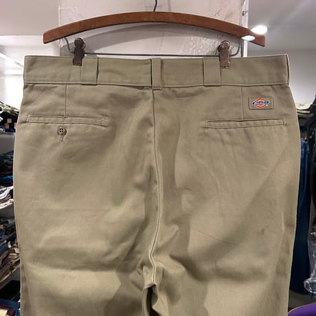 90s　Dickies 874　ワークパンツ　ディッキーズ　ベージュ　38×30　USA製　(S3983)