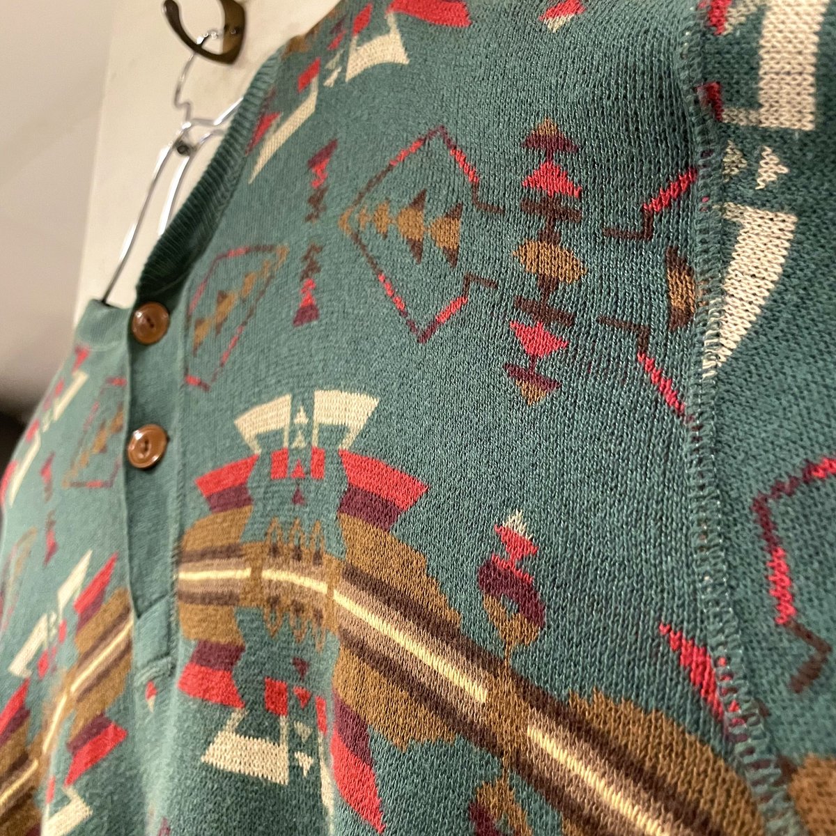 POLO by Ralph Lauren ヘンリーネック L/S Tシャツ ネイティブ柄 ラル