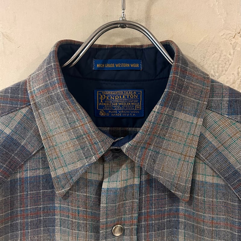 70s PENDLETON ウールチェックシャツ ペンドルトン ウエスタン 70s PENDLETON ウールチェックシャツ ペンドルトン ウエスタン