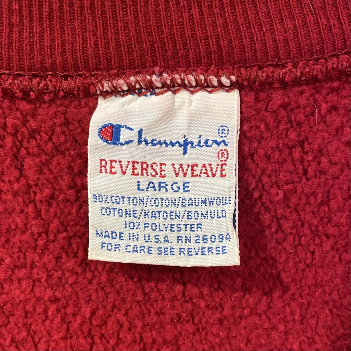 90s Champion REVERSE WEAVE \"グレー×レッド\" Champion REVERSE WEAVE(チャンピオンリバースウィーブ) 90S