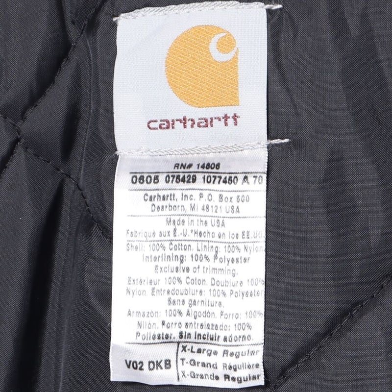 carhartt USA製 ダックベスト キルティングライナー XL ダーク carhartt USA製 ダックベスト キルティングライナー XL ダーク