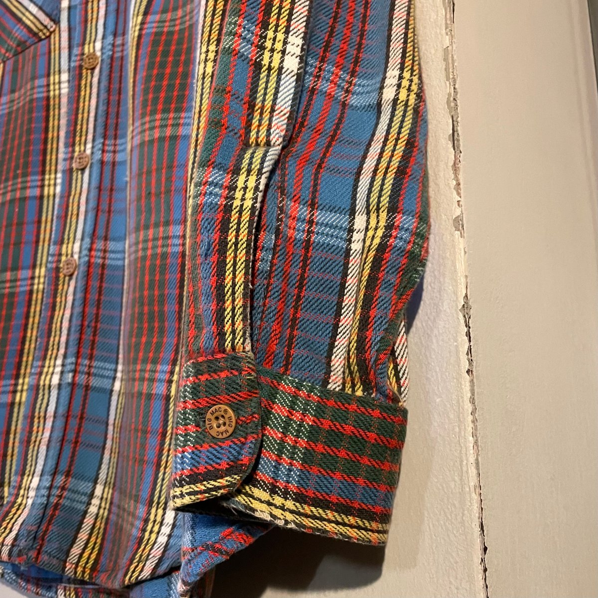 80s BIG MAC L/S ネルシャツ USA製 Size M ビッグマック (S4604