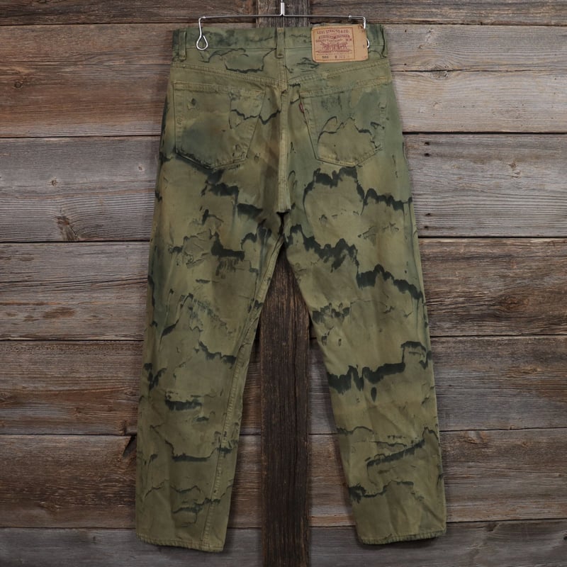 Levis 501 90s USA製 後染めデニムパンツ カモフラ 迷彩柄 リーバイス