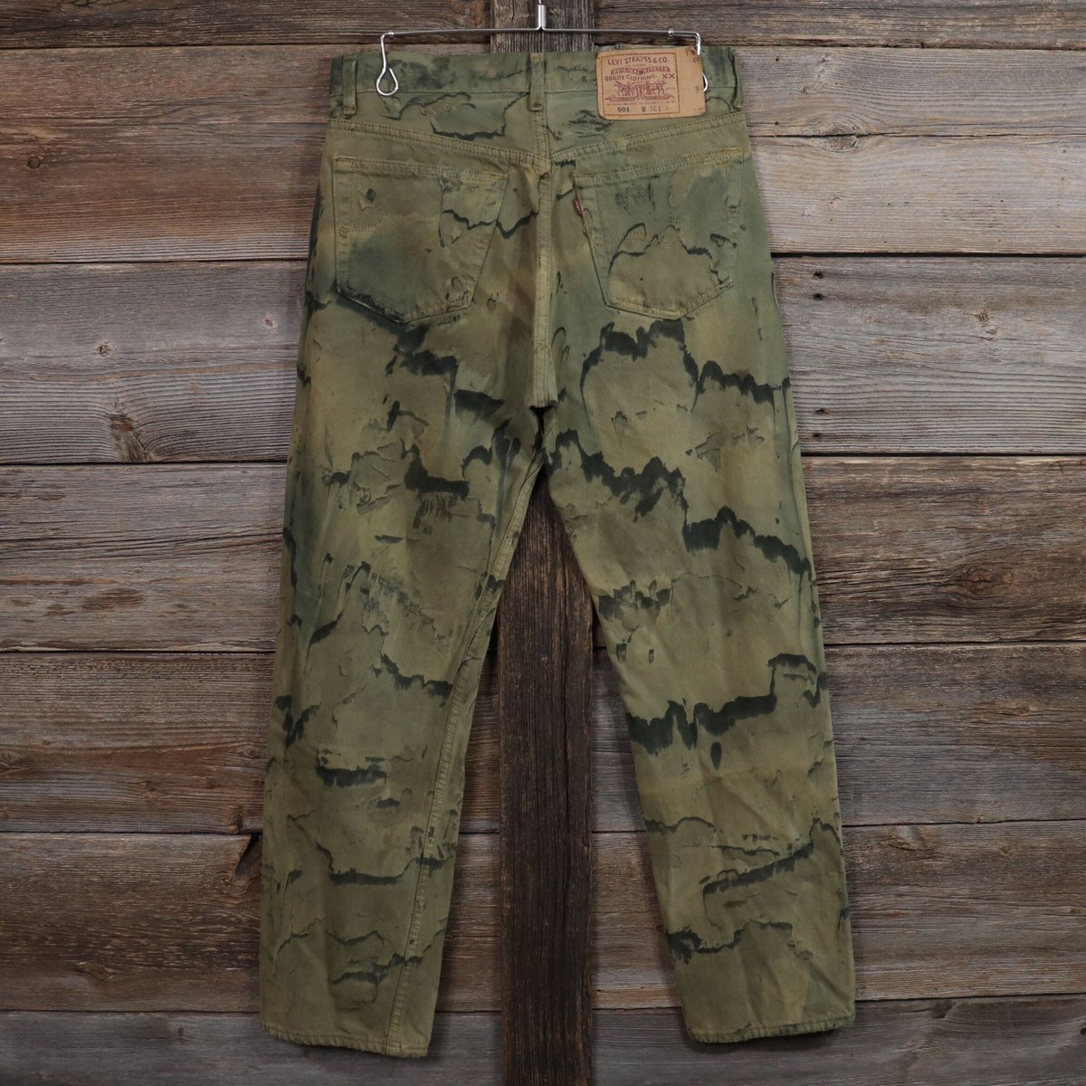 Levis 501 90s USA製 後染めデニムパンツ カモフラ 迷彩柄 リーバイス