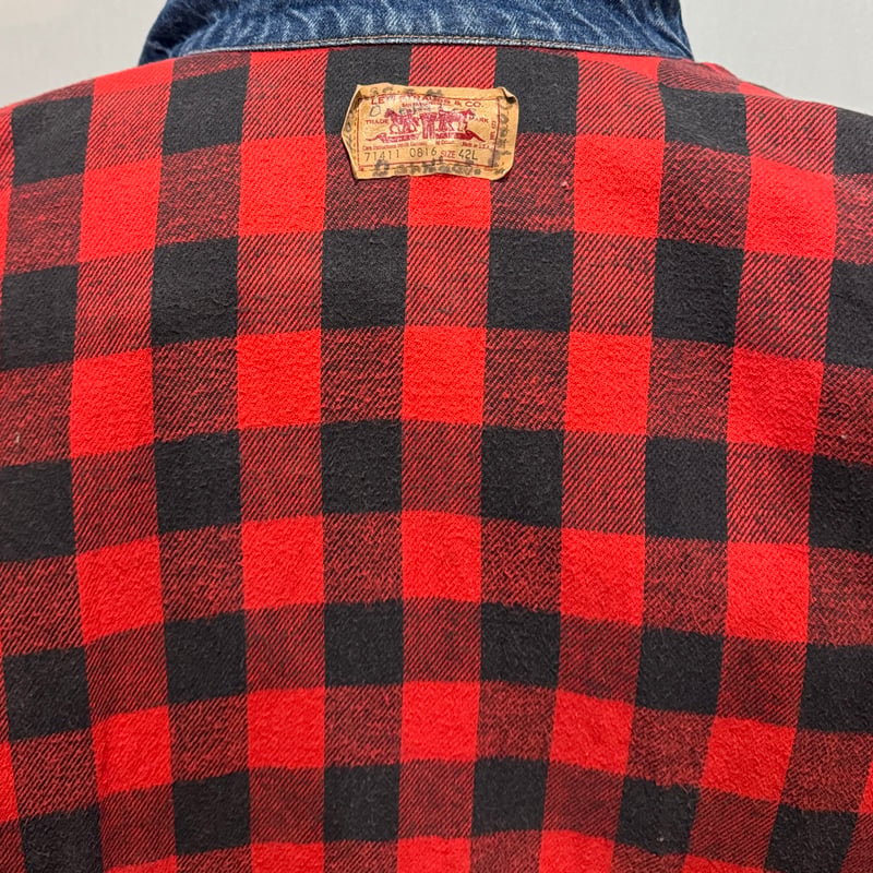 80s Levi's 71411-0816 デニムジャケット ネルライナー USA製 42 L