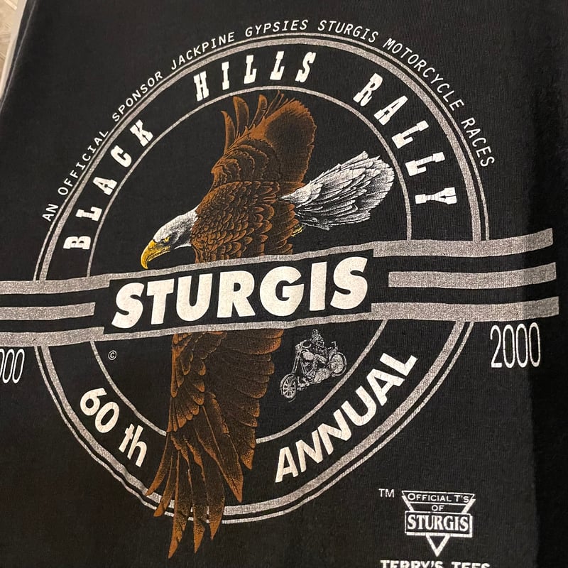 OFFICIAL OF STURGIS S/S バイクTシャツ BLACK HILLS Siz