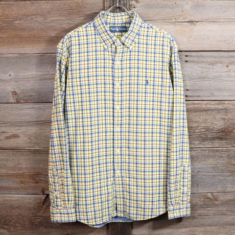 Ralph Lauren　ロングスリーブ　ボタンダウンシャツ　チェック柄　ラルフローレン　BDシャツ　(Y0562)