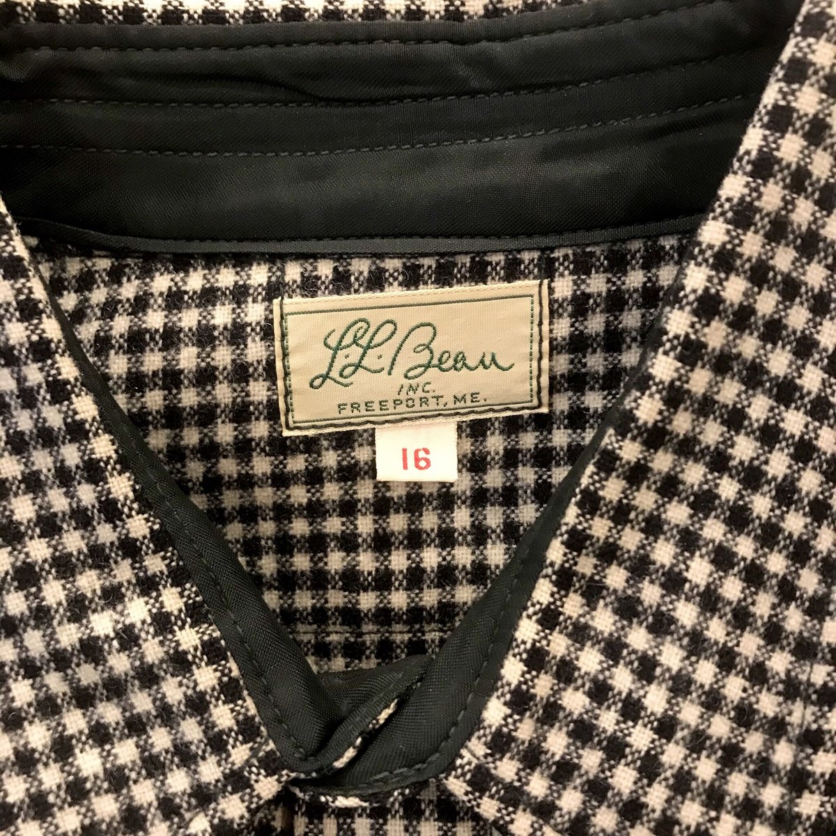 L.L.Bean 白黒ギンガムチェック ウールシャツ 70s エルエル L.L.Bean 白黒ギンガムチェック ウールシャツ 70s エルエル