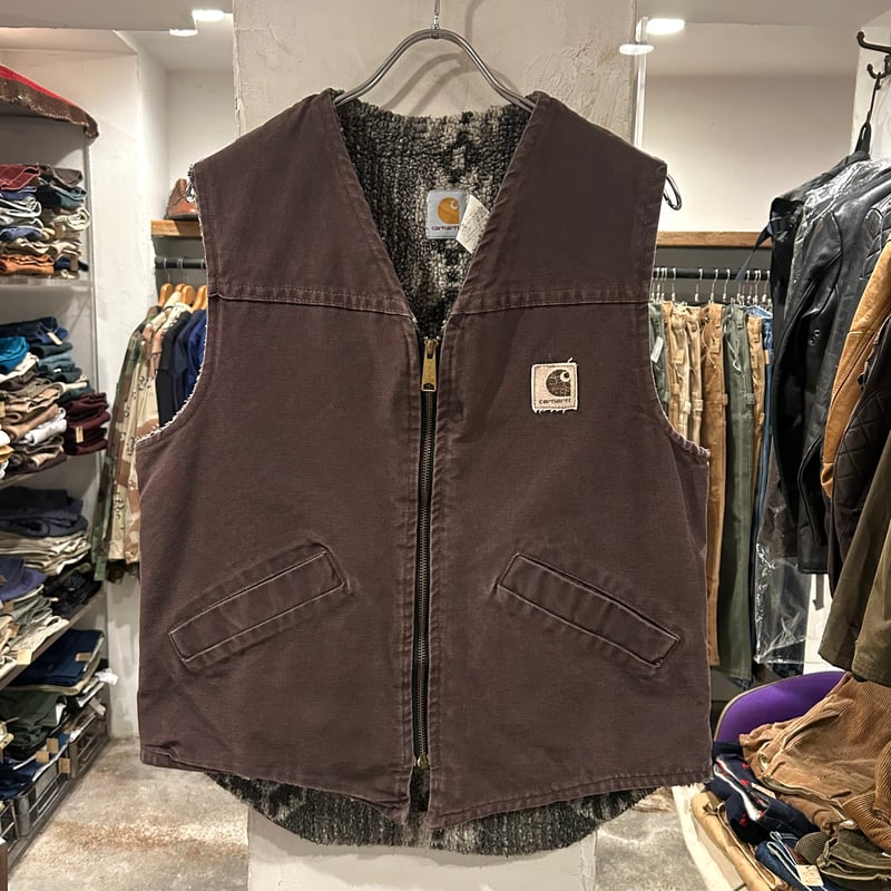 carhartt ダックベスト カーハート ブラウン フェード 雰囲気系 ボア carhartt ダックベスト カーハート ブラウン フェード 雰囲気系 ボア