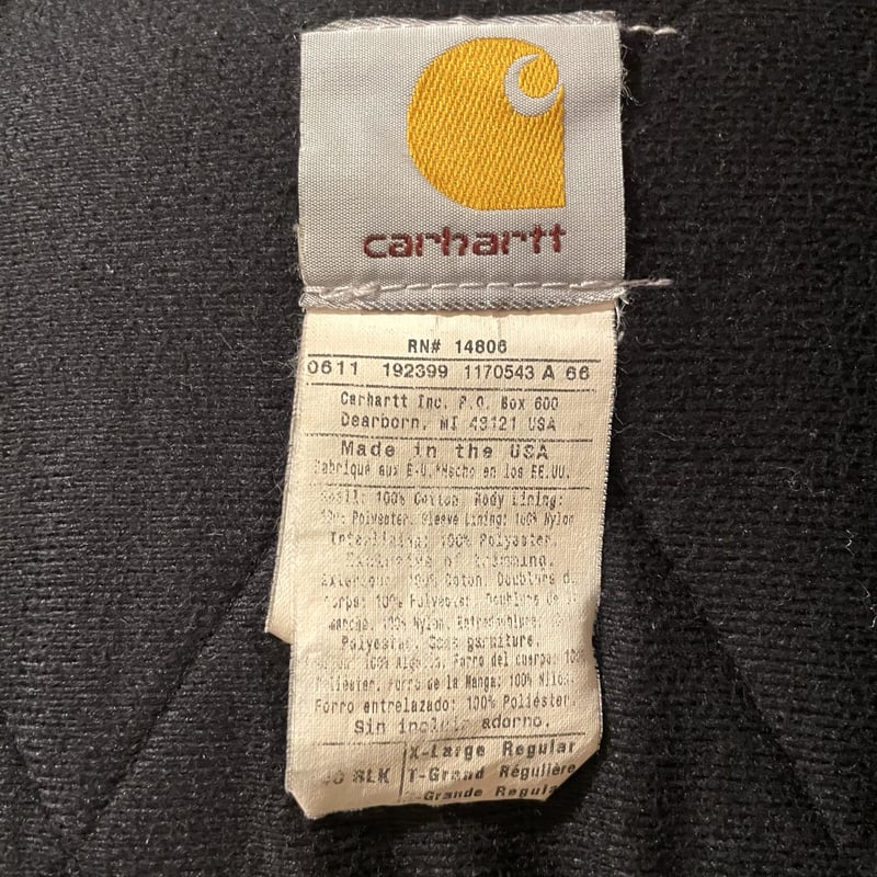 90s Carhartt アクティブジャケット ブラック ダック地 ワーク 90s Carhartt アクティブジャケット ブラック ダック地 ワーク