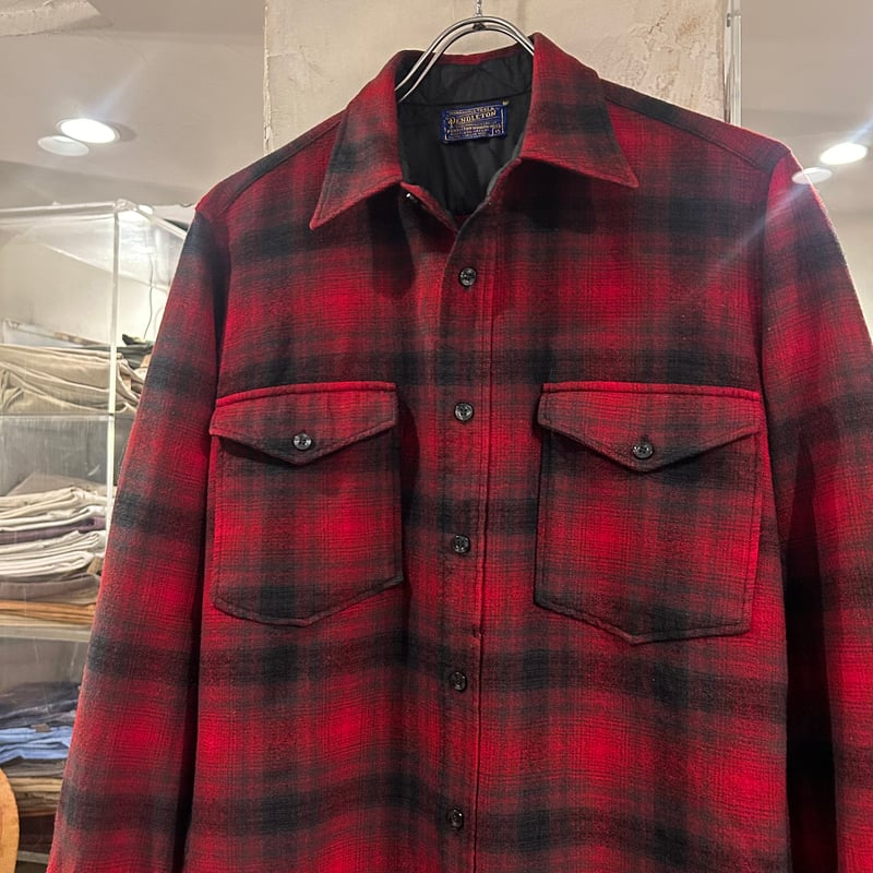 50s PENDLETON ウールチェックシャツ ペンドルトン オンブレチェック ...