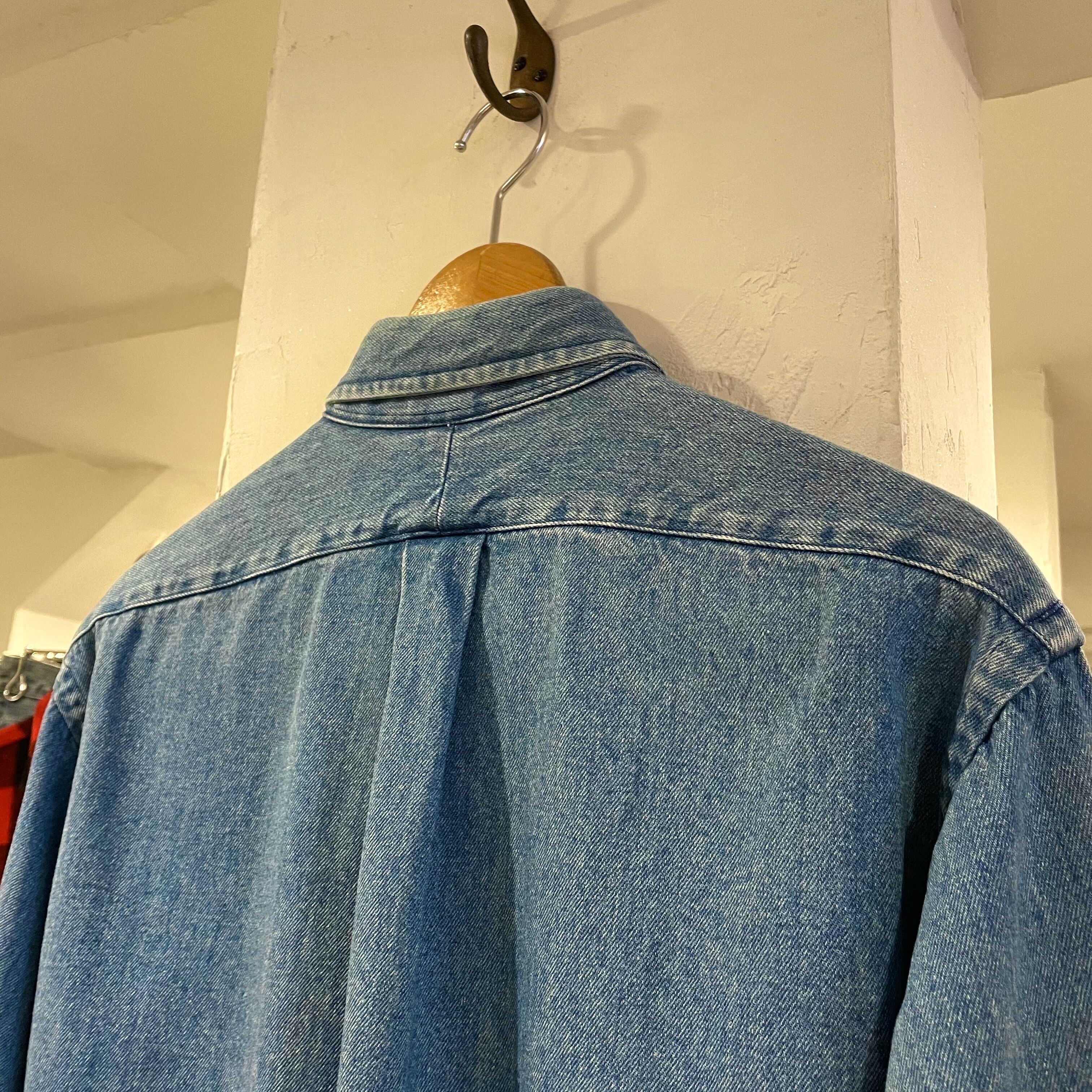 RALPH LAUREN 90s ポロベア デニムシャツ ボタンダウンシャツ ラルフ