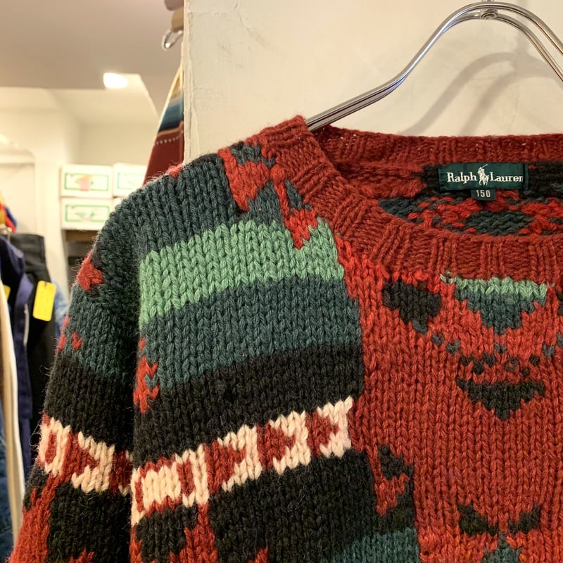 90s POLO by Ralph Lauren ウールセーター ネイティブ柄 ラルフローレン