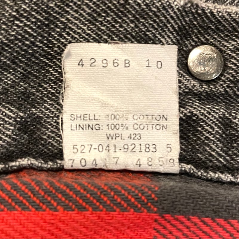 90s Levi's 70417 4858 ブラック デニムジャケット ネルライナー USA製