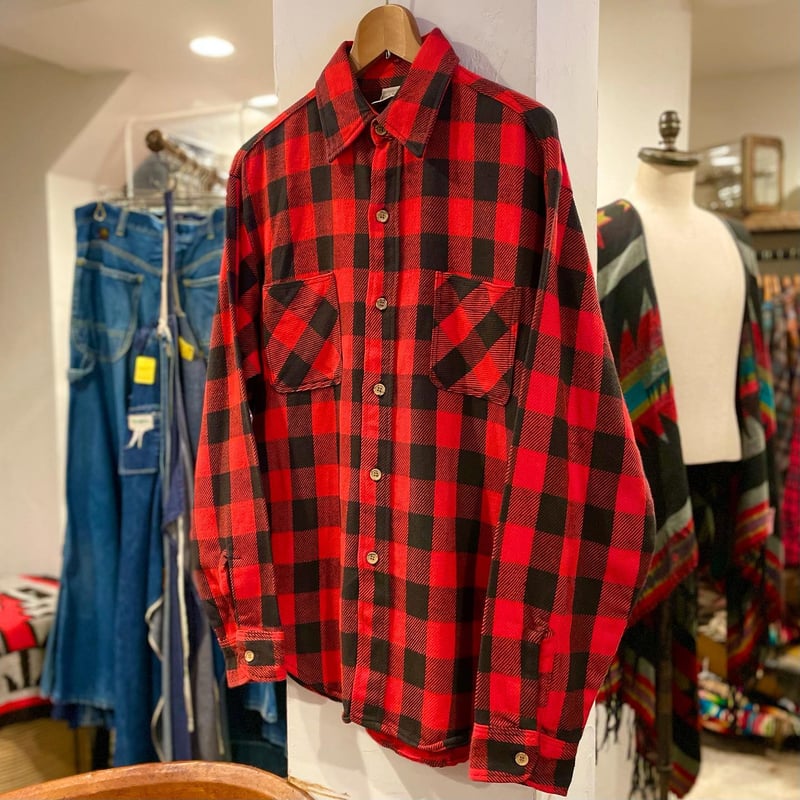 70s BIG MAC ネルシャツ USA製 L 赤×黒 バッファローチェック BIG MAC 70s バッファローチェック フランネルシャツ USA製 (S0414) |