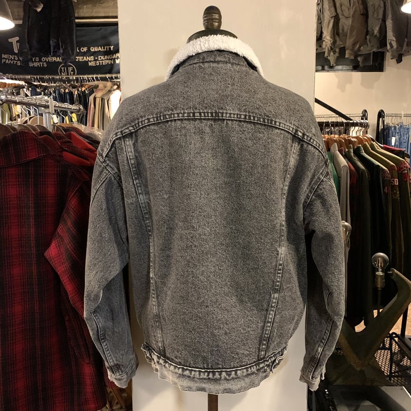 80s Levi's 70609-4858 ブラックデニムジャケット ボアライナー 4つ