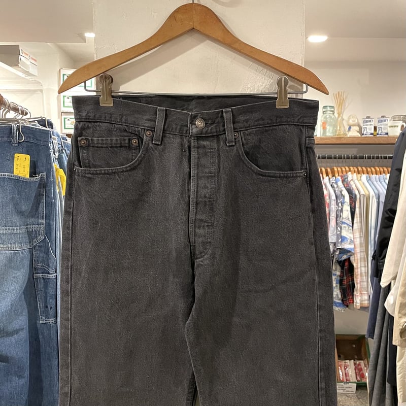 Levi's 501 90年代 後染めブラックデニム ボタン裏532 USA製 1992年 リ...