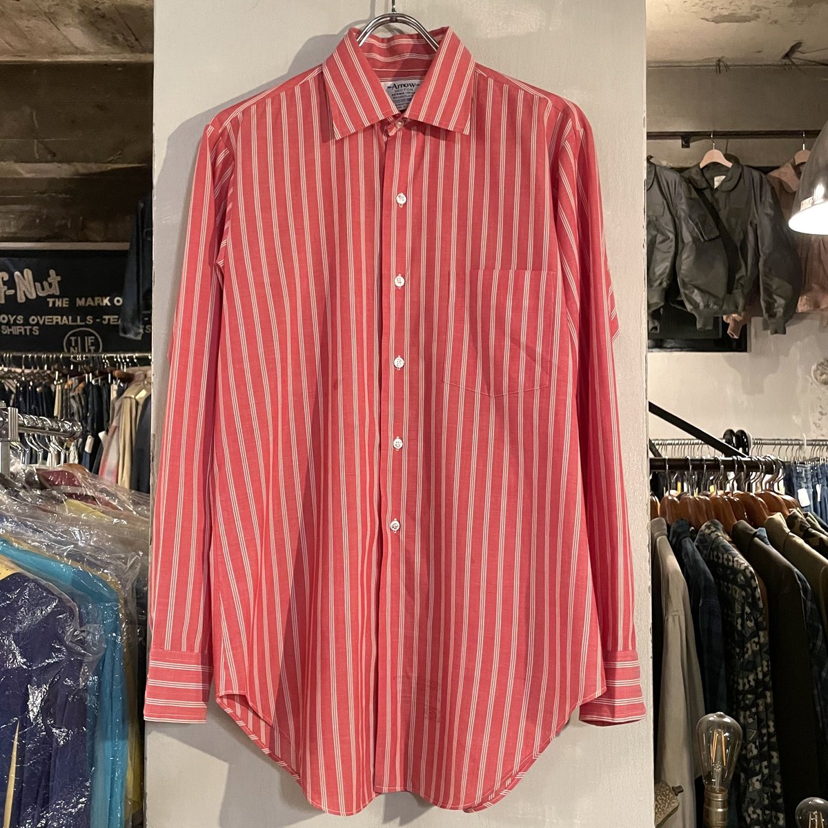 60s ARROW Vintage L/S Stripe Shirt ロングスリーブ ストライ...