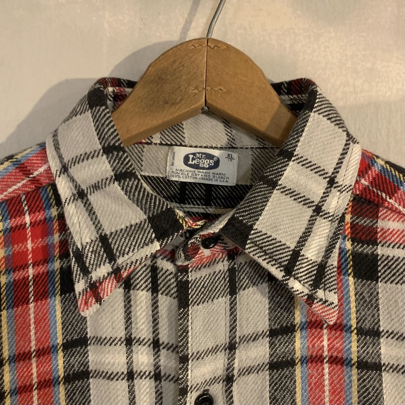 70s Mr.Leggs ネルシャツ USA製 コットンシャツ チェック柄 (S2968) |