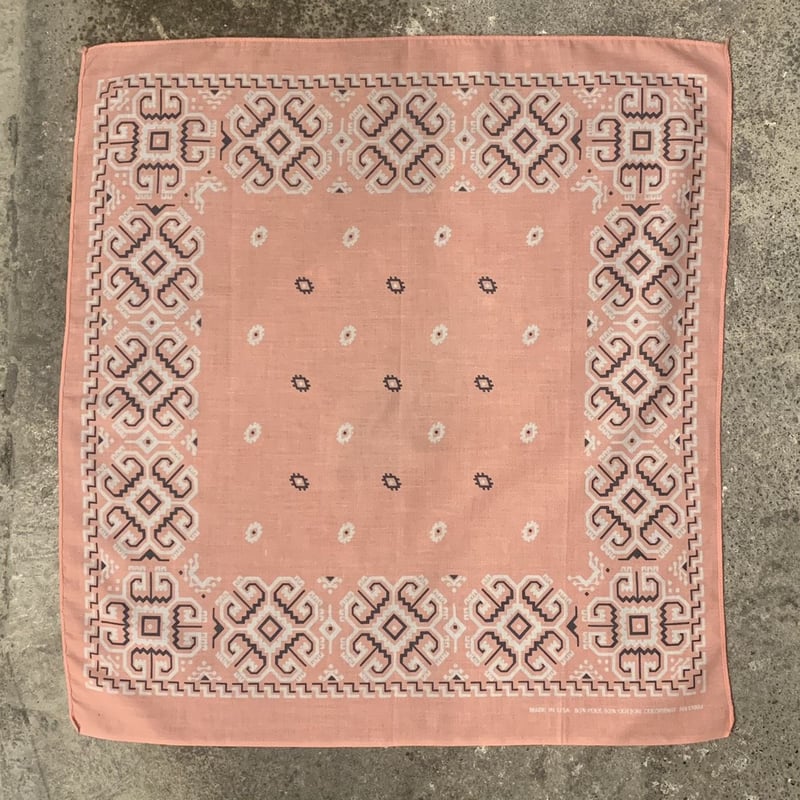 Bandana ヴィンテージバンダナ ライトニング USA製 サーモンピンク 180