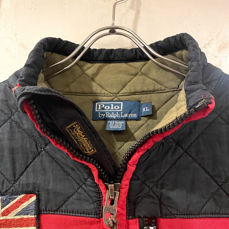 POLO by Ralph Lauren 切り替え ハーフジップスウェット キルティング 