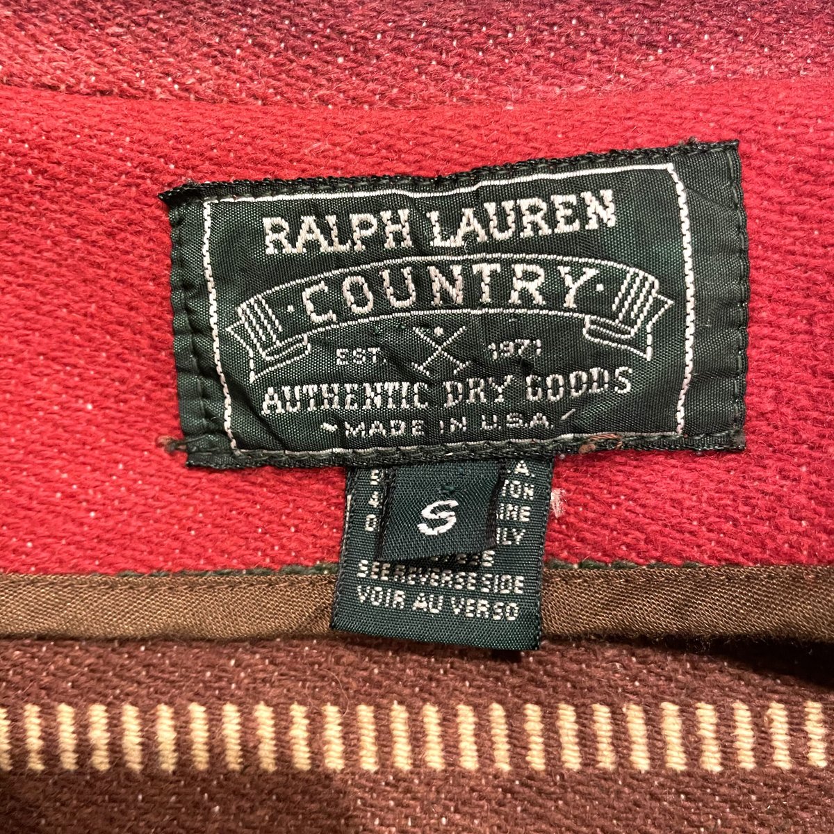 RALPH LAUREN COUNTRY 90s USA製 ネイティブ柄 ラグジャケット RALPH LAUREN COUNTRY 90s USA製 ネイティブ柄 ラグジャケット