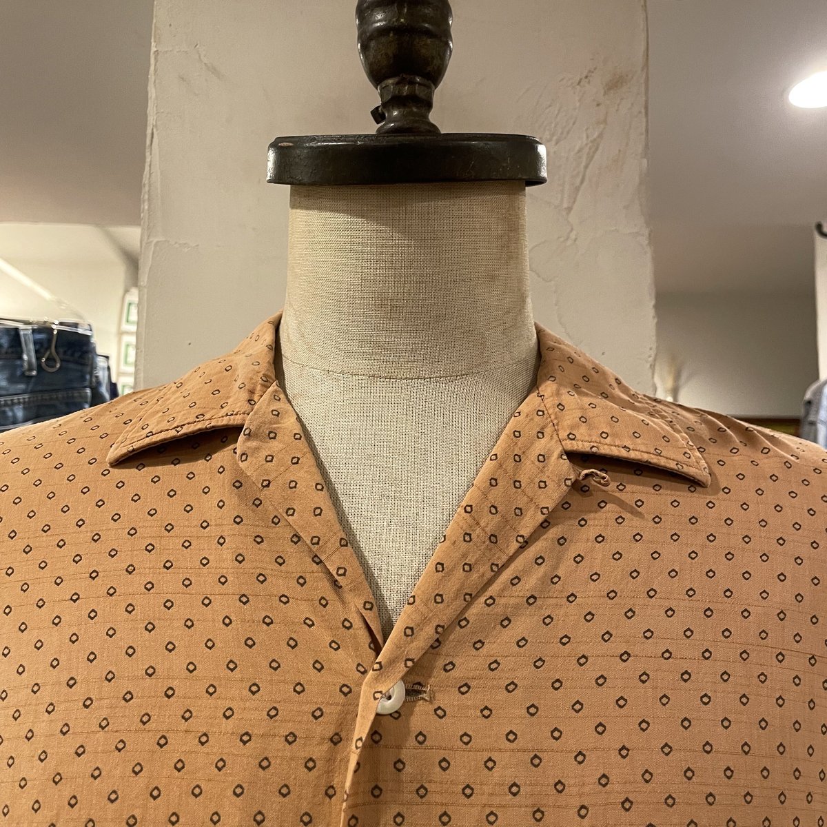 60s golden needle manhattan ウール開襟シャツ 50s Lrg VTG Manhattan Golden Needle Loop Collar Plaid
