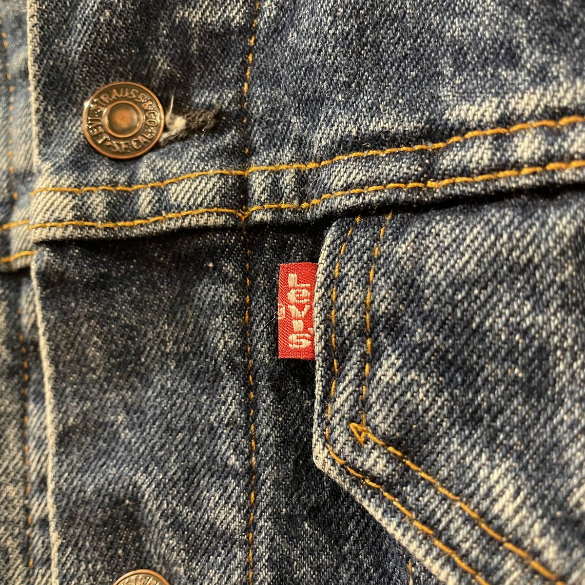 LEVIS 70411-9318 80s USA製 ネル生地ライナー デニムジャケット (S0...