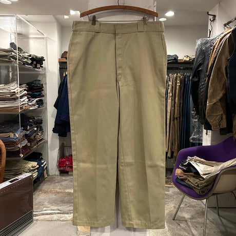 90s　Dickies 874　ワークパンツ　ディッキーズ　ベージュ　38×30　USA製　(S3983)