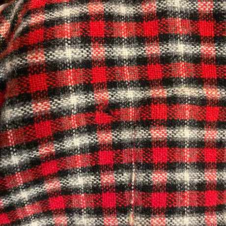 50s　puritan　L/S VINTAGE WOOL SHIRT　Size M　オープンカラーシャツ　ループ留　ボックスシルエット　ヴィンテージシャツ　(S4630)