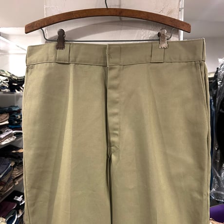 80s　Dickies 874　ワークパンツ　ディッキーズ　ベージュ　チビタグ　36×30　USA製　(S3996)