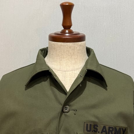 70s　US ARMY　ユーティリティシャツ　Size 16½　シャツ袖　OG 507 COTTON/POLY　ミリタリーシャツ　1978年　(S5142)