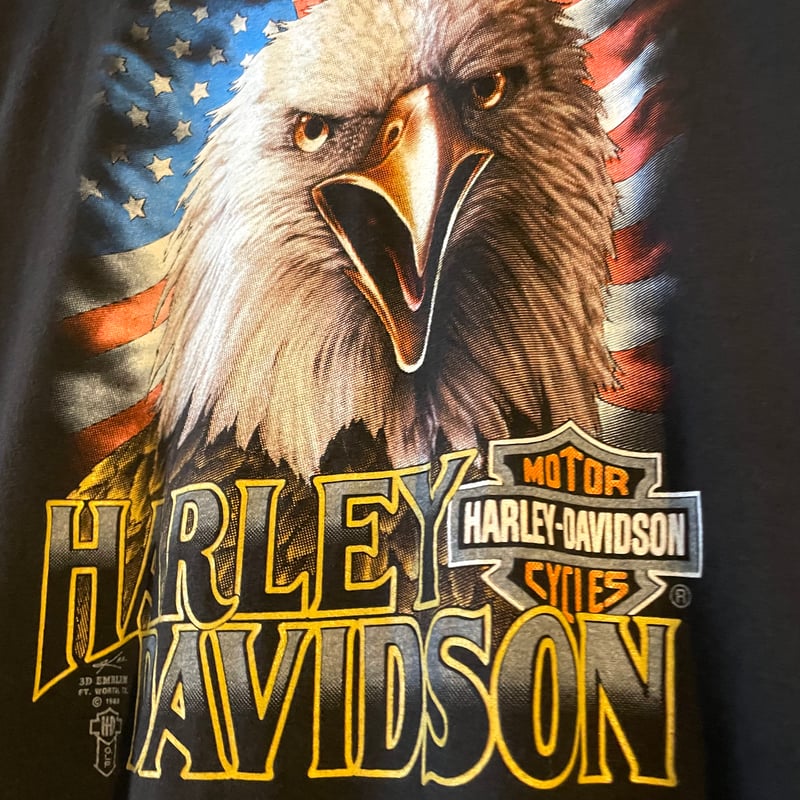 90s 3D EMBLEM HARLEY-DAVIDSON S/S Tシャツ ハーレーT US