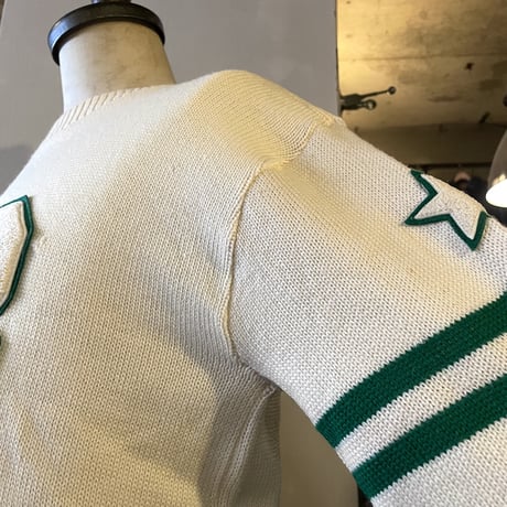 60s　ART KNITTING MILLS　Vintage Letterd Sweater　レタード　ニット　セーター　USA製　オフホワイト　DETROIT　(S3375)