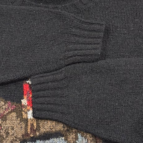 90s　Ralph Lauren　Wool Sweater　Size L　ラルフローレン　HAND KNIT　ウールニット　ハンティングドット　(S5245)