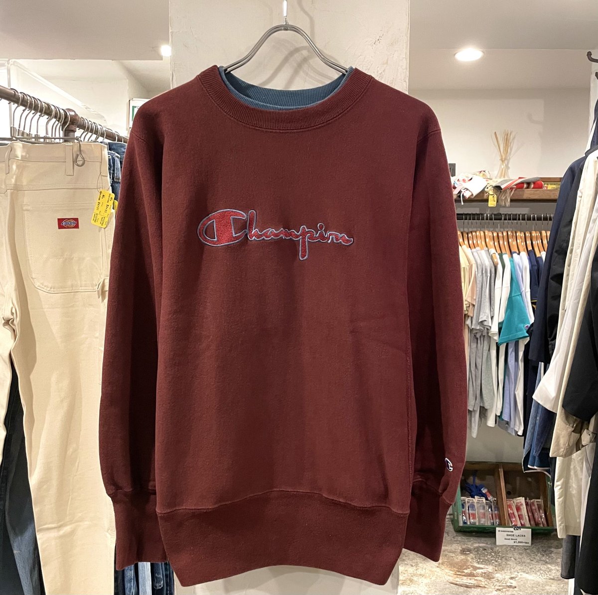 Champion リバースウィーブ reverse weave 二重襟 USA製 90s チャ Champion リバースウィーブ reverse weave 二重襟 USA製 90s チャ