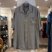 90s　Polo by Ralph Lauren　CALDWELL　S/Sオープンカラーシャツ　ラルフローレン　Size XL　半袖シャツ　リネン　ギンガムチェック　(S4599)