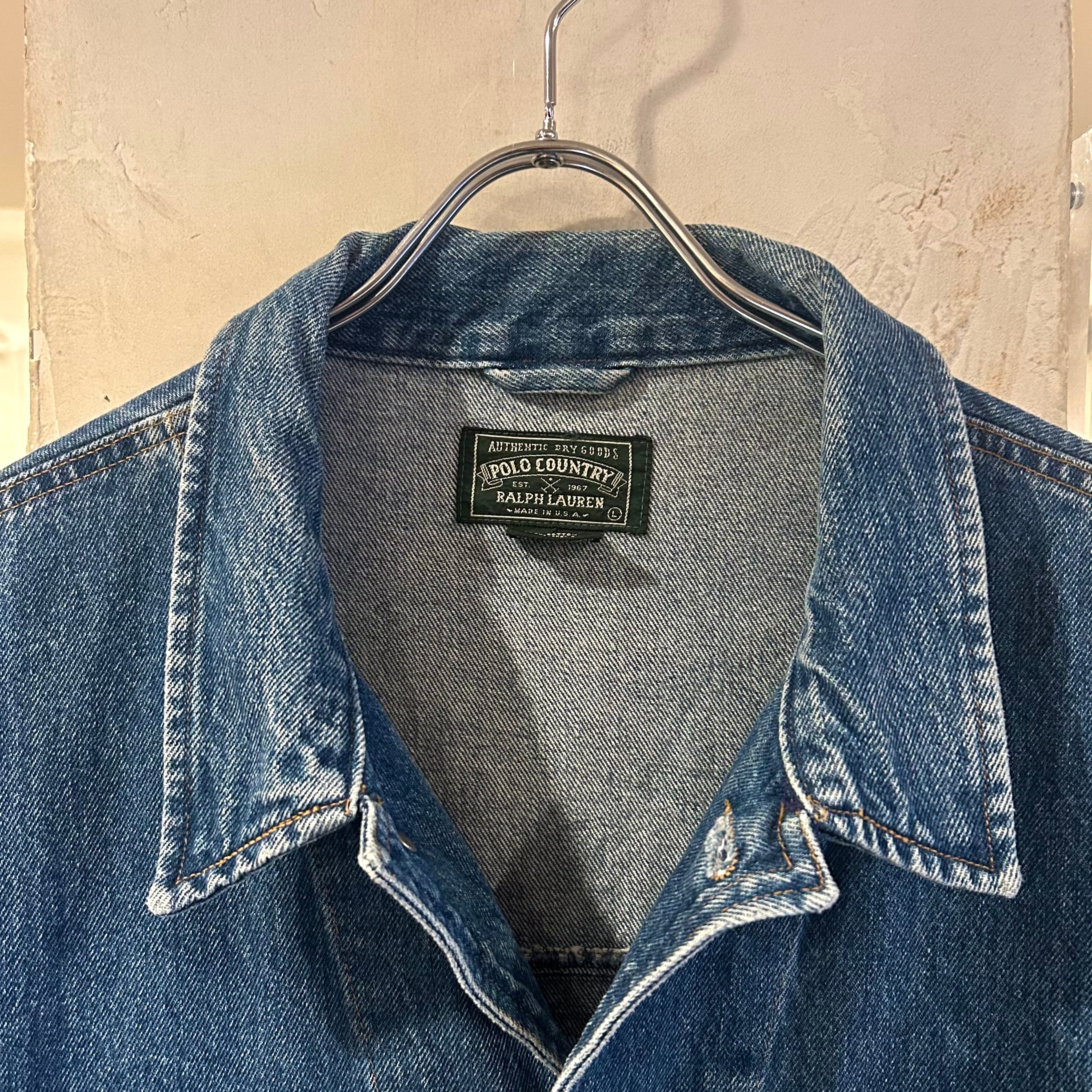 Polo Ralph Lauren デニムジャケット 星条旗 RL 90s POLO COUNTRY RALPH LAUREN デニムジャケット 星条旗ワッペン