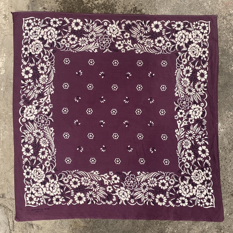 Bandana ヴィンテージバンダナ USA製 フラワープリント 184 | DUFF