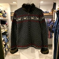 LAUREN Ralph Lauren　フルジップニットセーター　ラルフローレン　ノルディック柄　トナカイ　(S3247)