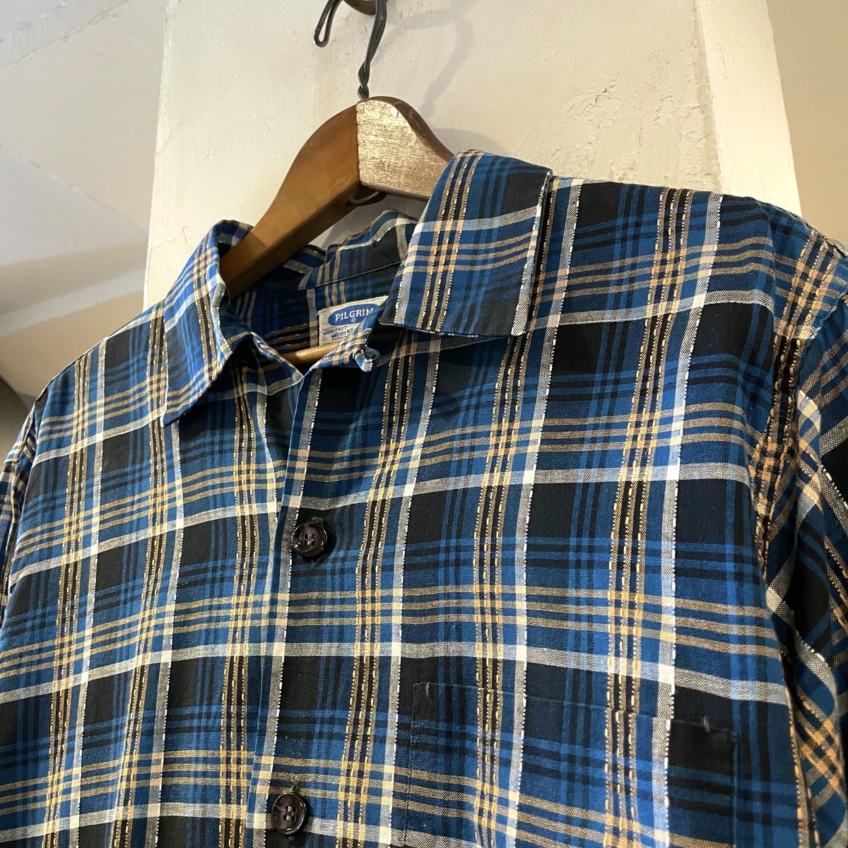 VINTAGE 60'S PILGRIM OPEN COLLAR LONG SLEEVE BOX SHIRTS RED