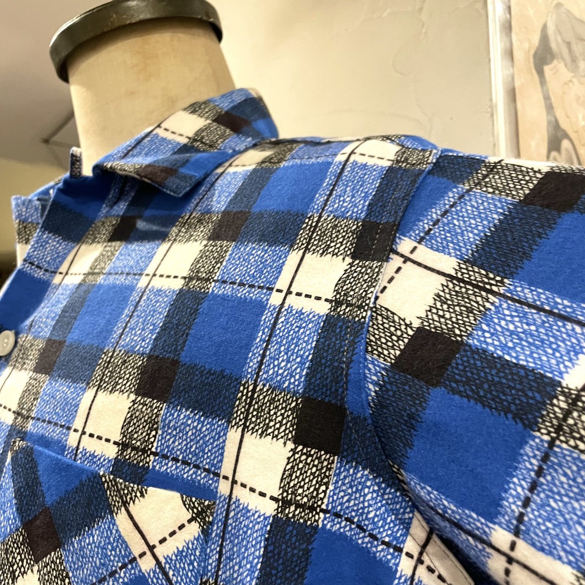 50s Norwood プリントネルシャツ DEAD STOCK オープンカラー 50s Norwood プリントネルシャツ DEAD STOCK オープンカラー