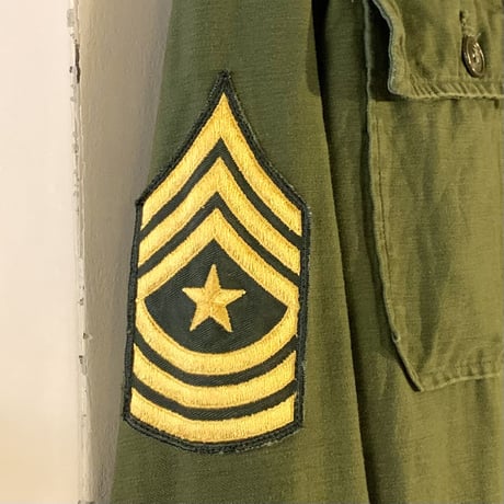 60s　US ARMY　ユーティリティシャツ　筒袖　OG107　ミリタリーシャツ　1962年　(S2143)