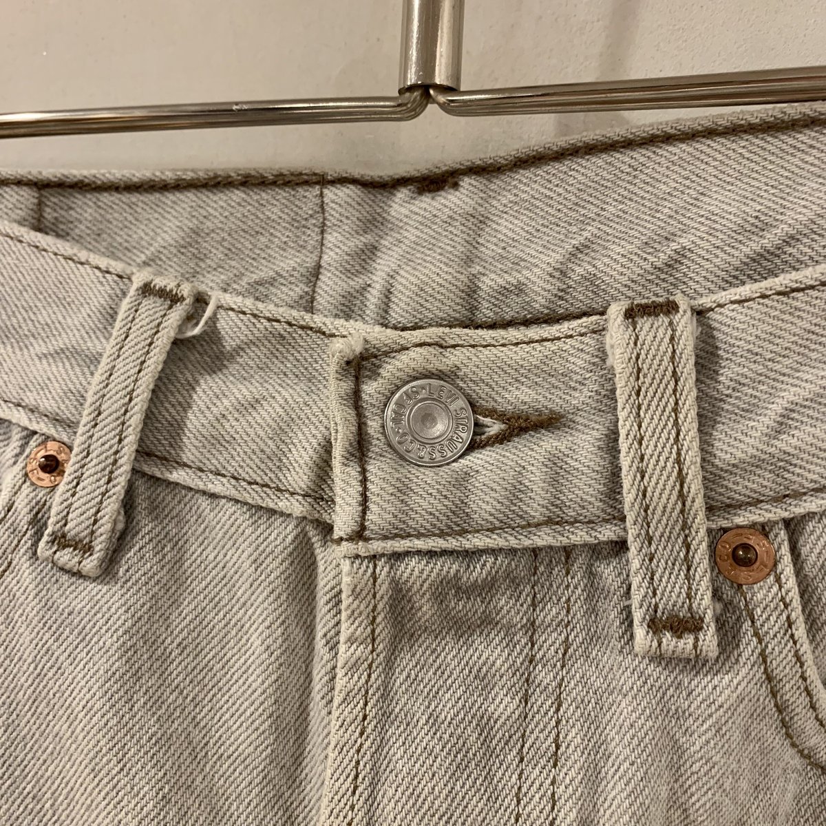 90s Levi's 501 カラーデニム グレー ボタン裏522 USA製 (S2130)