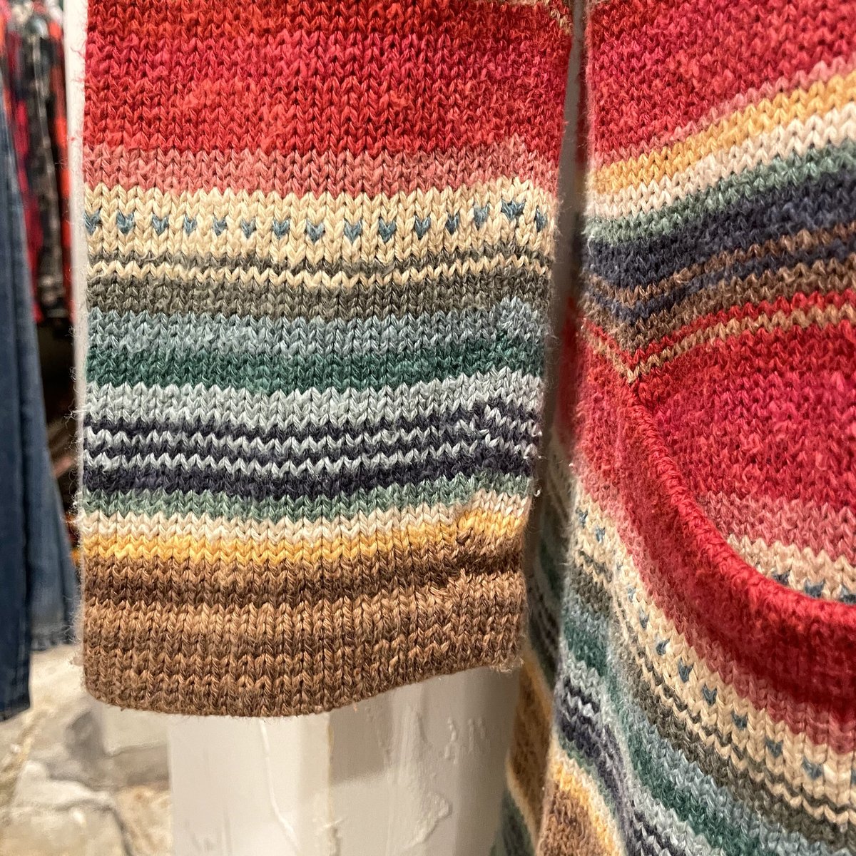 LAUREN RALPH LAUREN 90s ショールカラー ネイティブ柄 ニット LAUREN RALPH LAUREN 90s ショールカラー ネイティブ柄 ニット